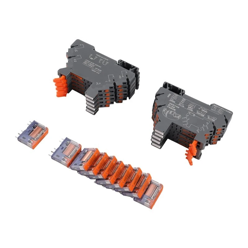 A02M-Thin-Film Relay 6Mm Ultra-Thin Relay Kit(10PCS), Relay& Socket Small Size, Saves Space 24V DC For PLC Control Cabinet