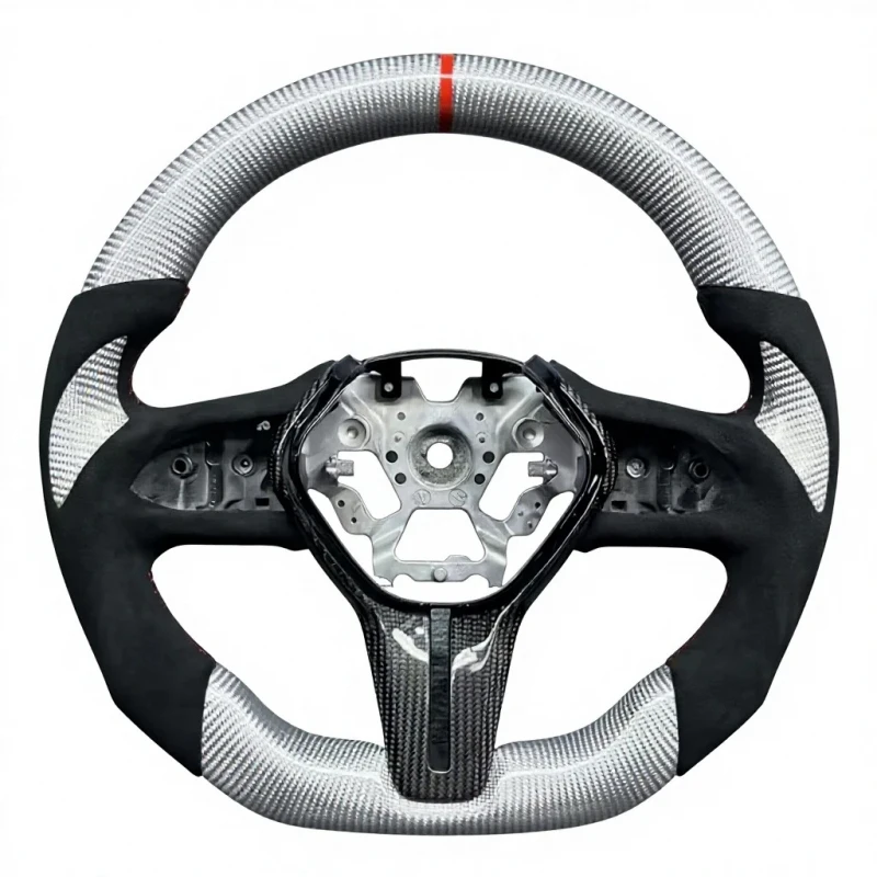 Q60 Carbon Fiber Steering Wheel Gloss/Matte Finish Customizable Logo & Color 3