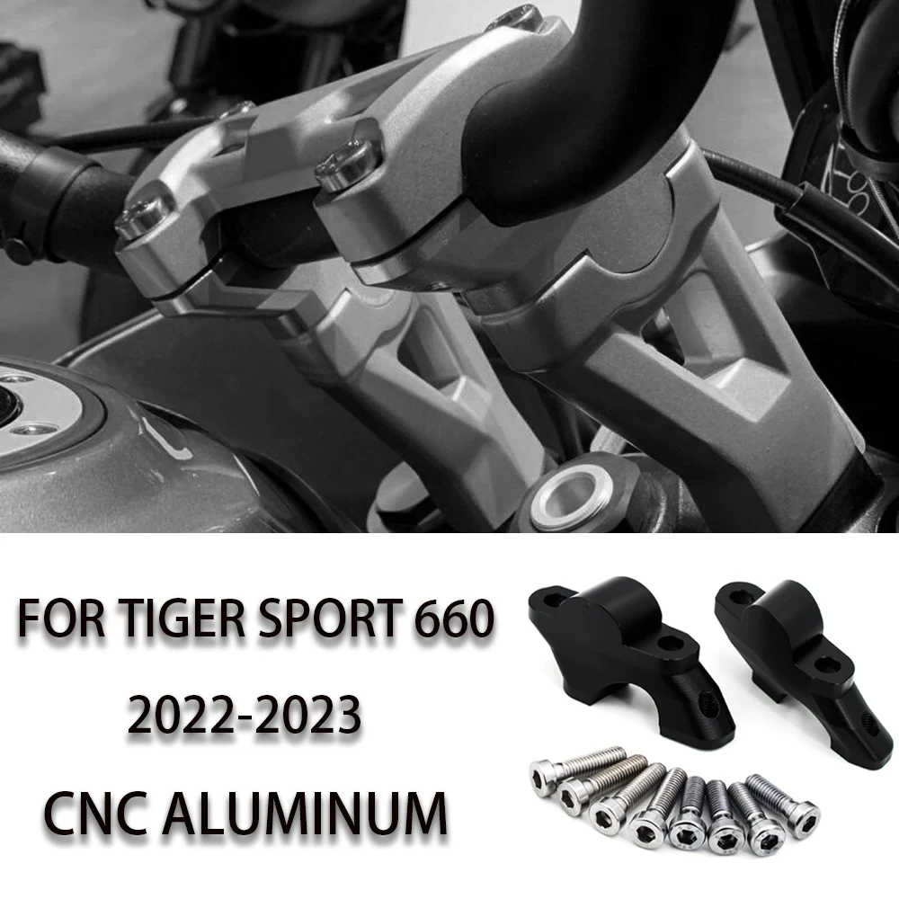 For Tiger Sport 660 Accessories Mounting Handle Bar Clamp 2022-2023 Motorcycle Handlebar Risers Extend Adapter CNC Aluminum