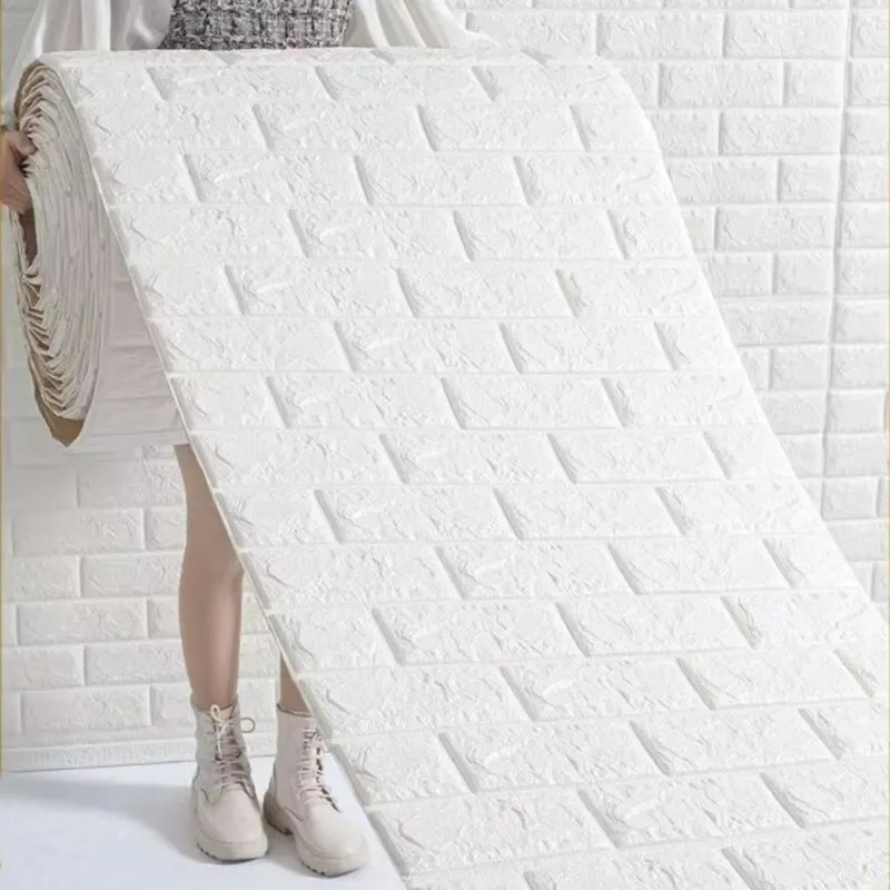 Brick pattern wall sticker Simple  foam self-adhesive  3d wallpaper sticker Antique culture stone wall enclosure wallpaper image 3