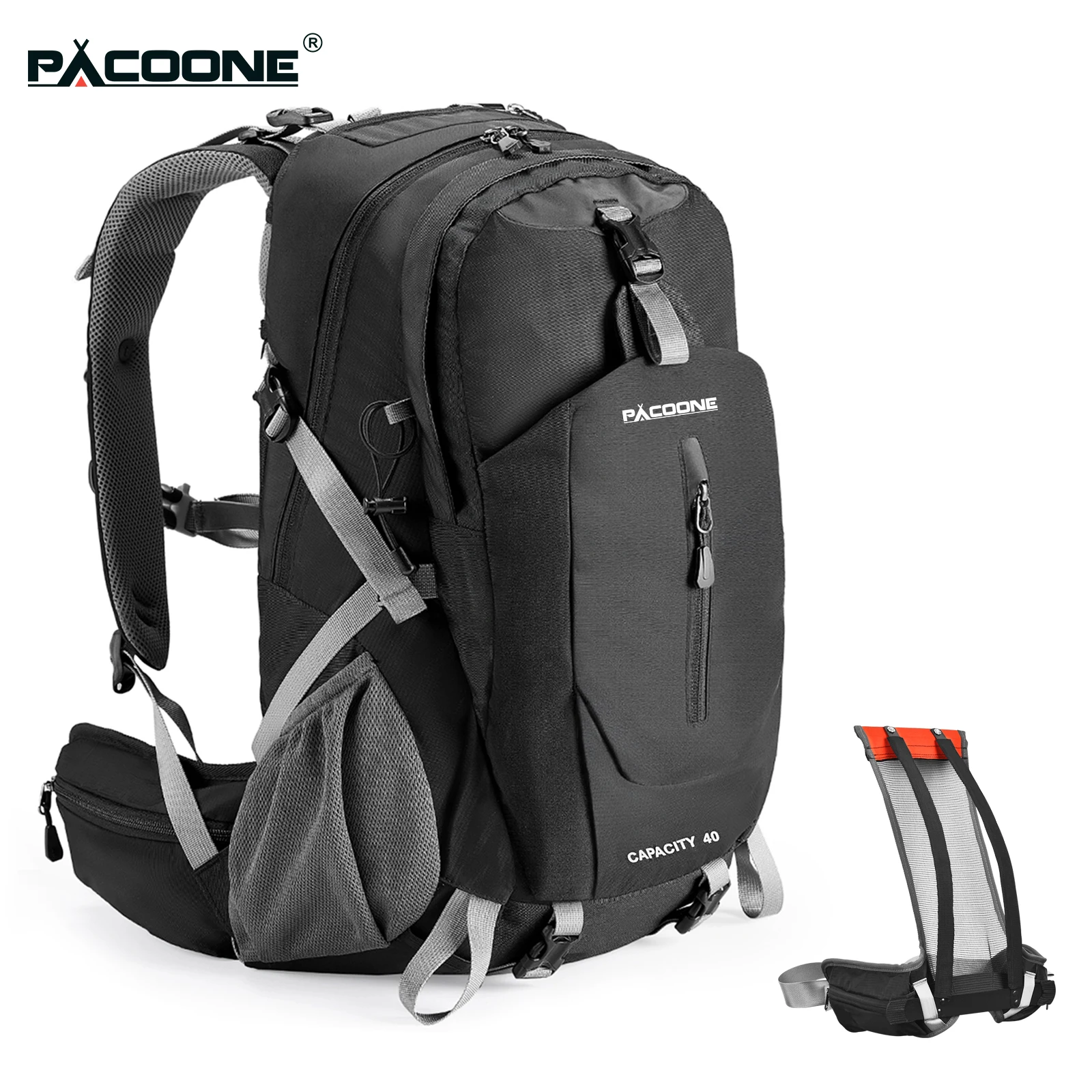 

PACOONE 40L водонепроницаемый походный рюкзак для кемпинга, альпинизма, велоспорта, спортивная сумка на открытом воздухе с дождевиком