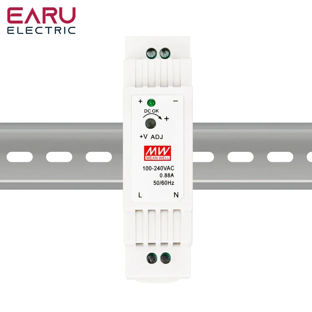 DR-15 Industrial DIN Rail Switching Power Supply 15W Input AC 100-240V Single Output DC 12V 24V Overload Protection Transformer