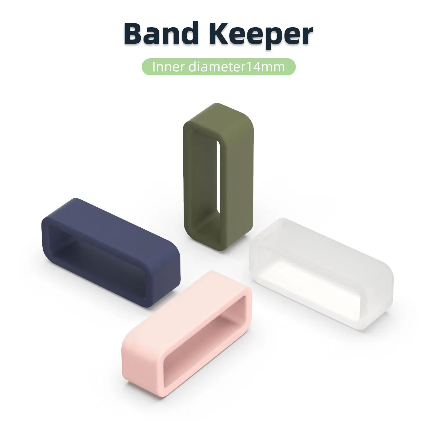 

14mm Rubber Watchbands Strap Loop Ring Silicone Watch Bands Accessories Holder Locker 3Pcs