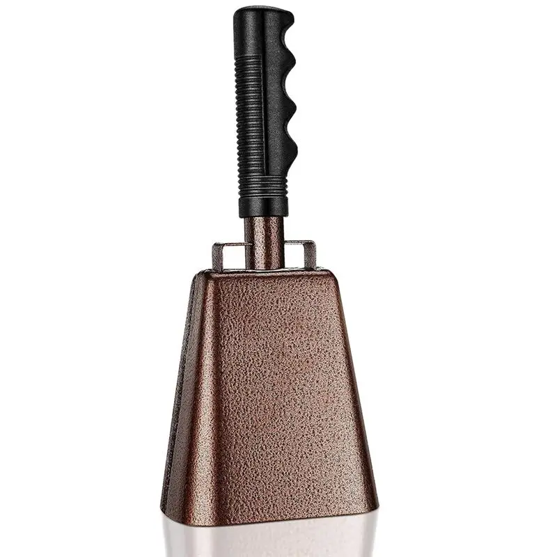 ABME New 10 In Steel Cowbell/Noise Makers with Handles, Cheering Bell Sporting. Solid School Hand Bells, Cowbells