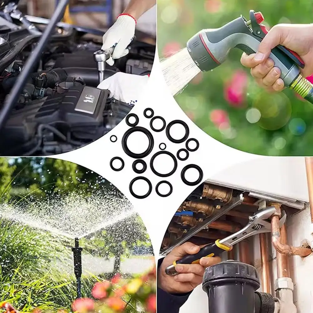 ชุดโอริงยางกันน้ำ ทนน้ำมัน 225 ชิ้น ขนาดต่างๆ พร้อมกล่องพลาสติก