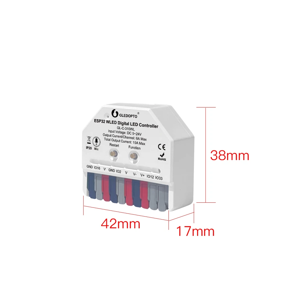 WLED GLEDOPTO ESP32WLED controller MIC SPI