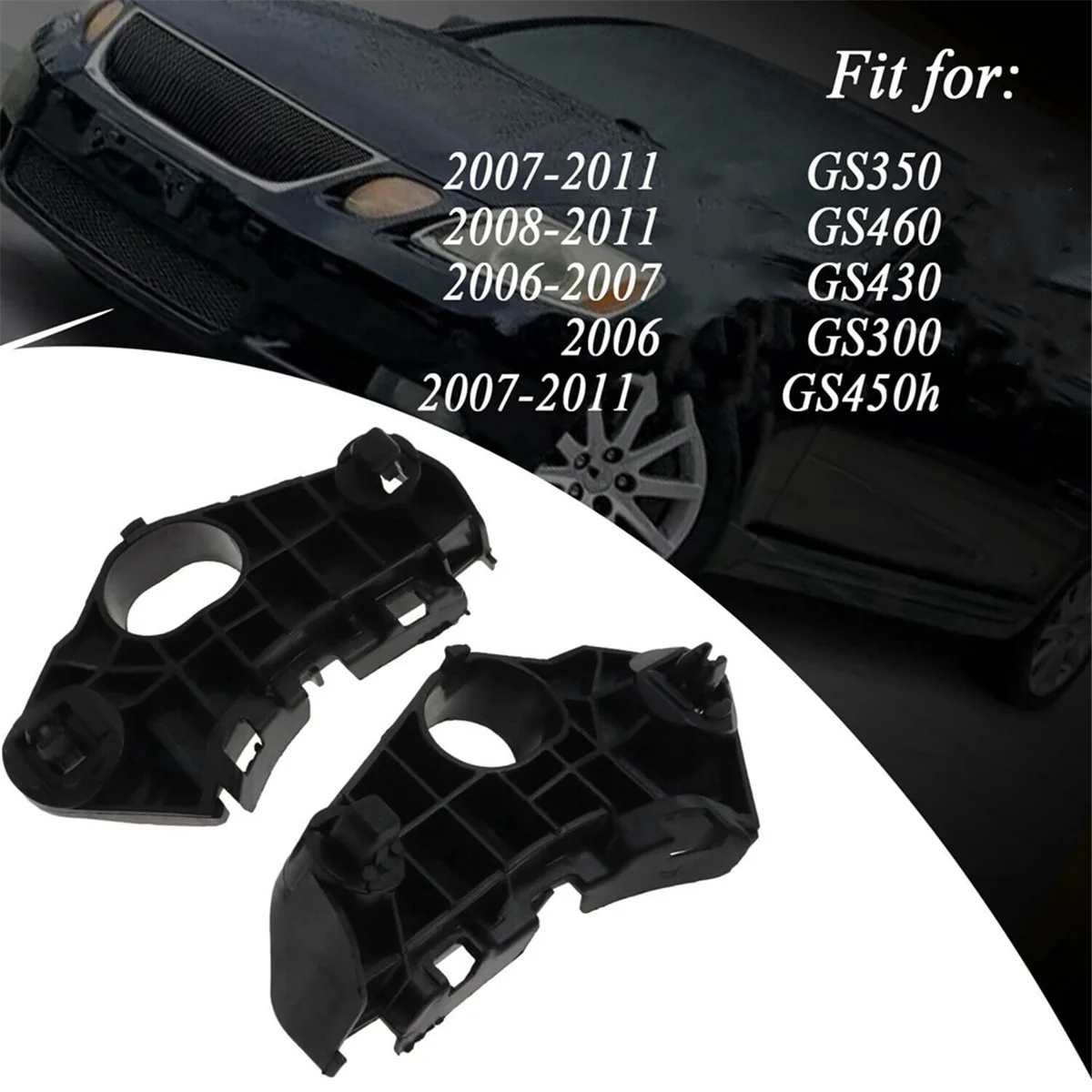 Car Front Left and Right Bumper Cover Bracket Retainer for Lexus GS430 2006-2007 52536-30190, 52535-30210