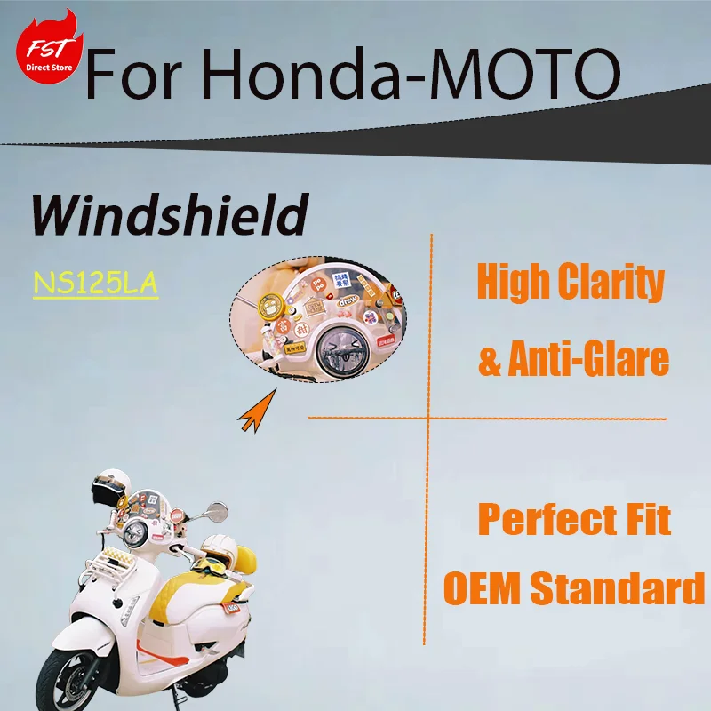 

Retro Style Front Windshield WindScreen for 2025 Honda NS125LA Motorcycle Wind Deflector Upgrade Parts