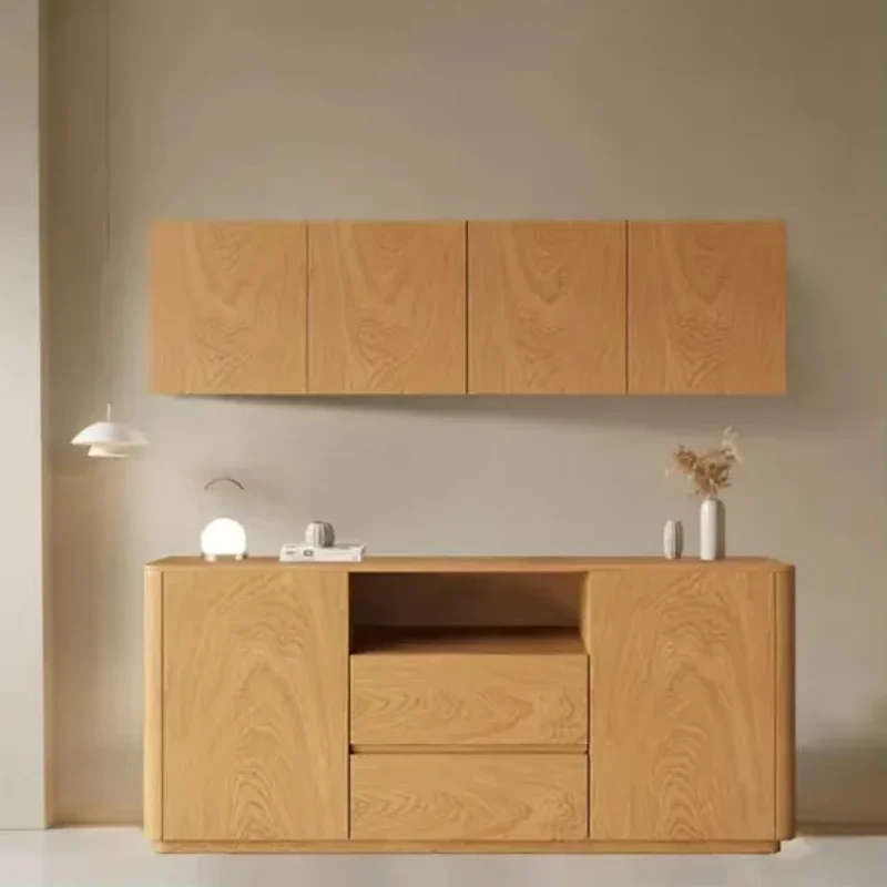 

Multifunctional solid wood sideboard storage cabinet makeup study table