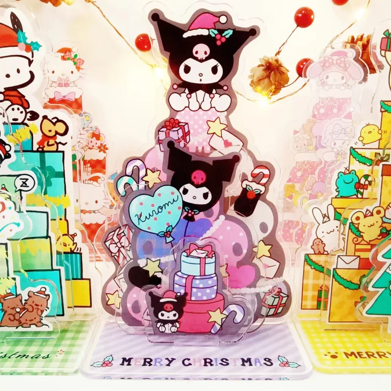 2023 New Kawaii Sanrio Christmas Gift Combination Handmade DIY Student Desktop Ornaments Hand Figure Standing Kuromi Pachacco