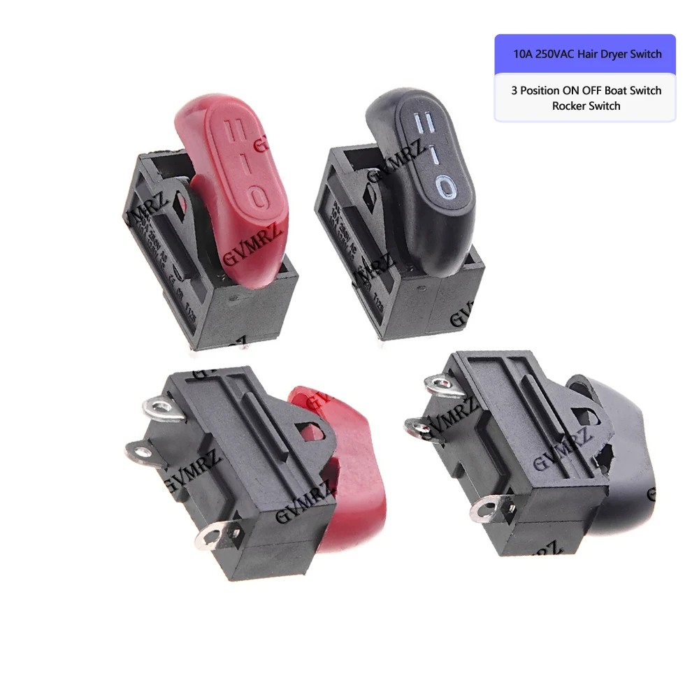 10A 250VAC Hair Dryer Switch,3 Position ON OFF Boat Switch,Rocker Switch