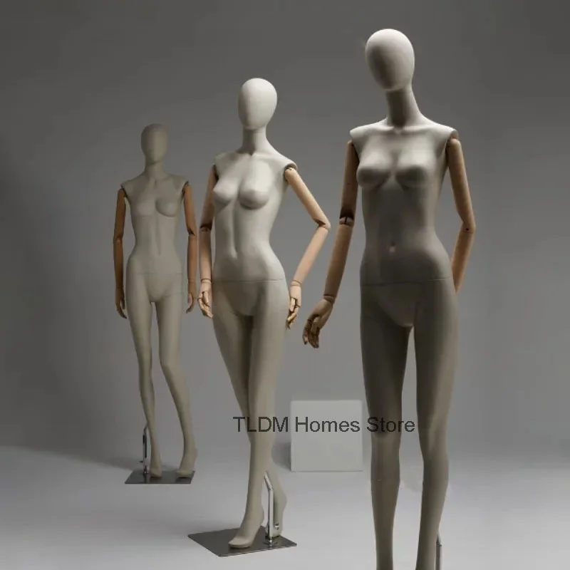 Mannequin haut de gamme avec couverture en tissu pour femme, présentoirs de fenêtre, modèle de corps complet de la clavicule, vêtements