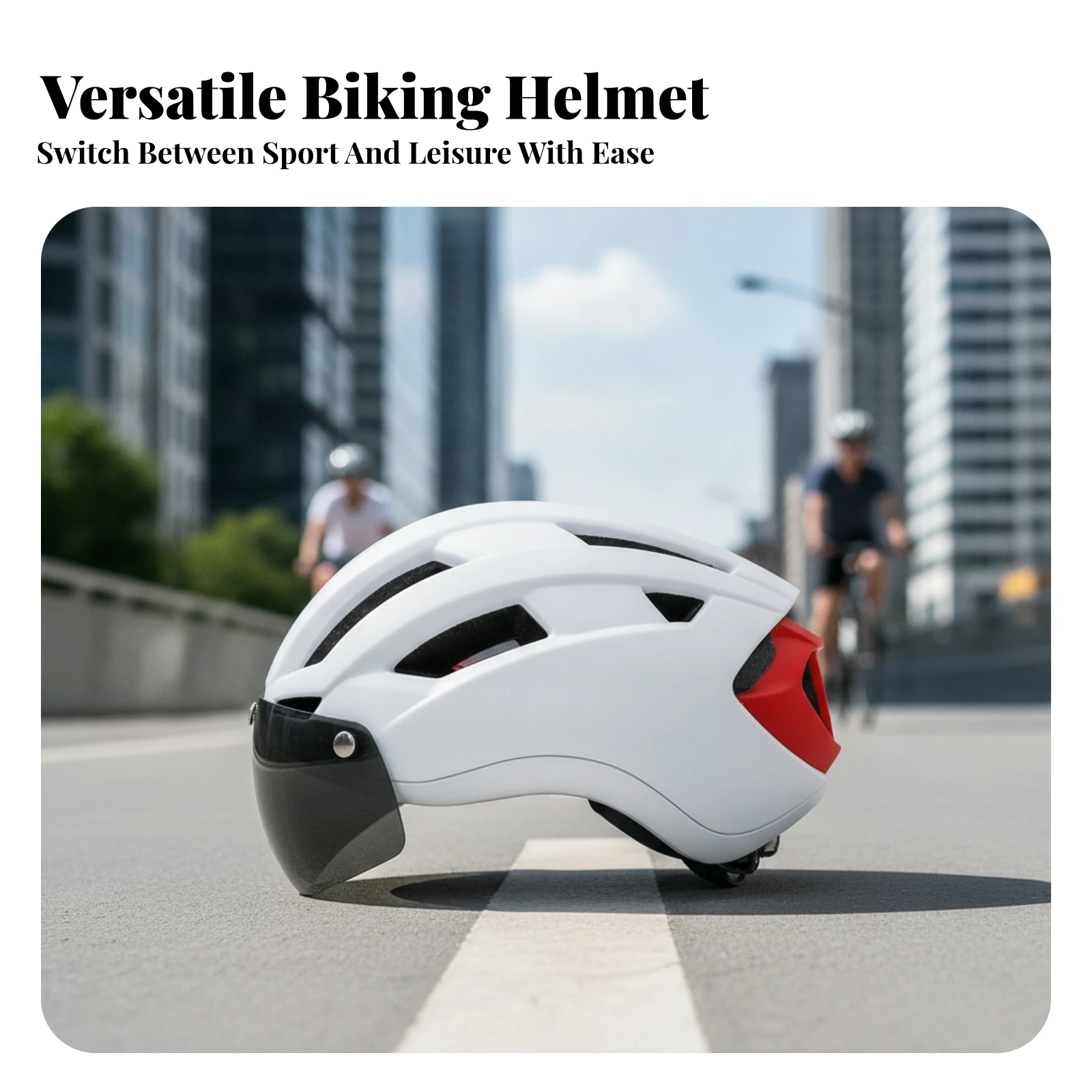 Cycling Helmet Adjustable Strap Hard Shell Mountain Bike Helmet Matte Finish for Outdoor Riding