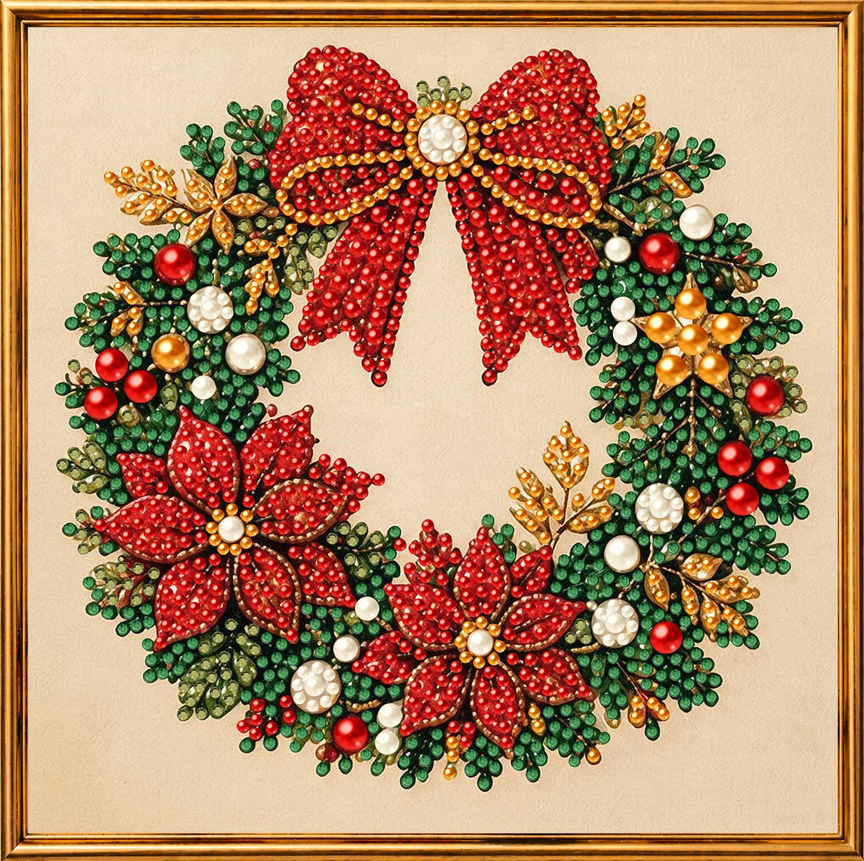 Weihnachts-Perlenmalerei DIY-Set, Weihnachtsmann mit bedrucktem Rand, handgemachtes Diamantmalerei-Dekorationswerk, Weihnachts-Hängedekoration-Bastelset für Erwachsene, einfach zu verwenden und stressabbauend, anfänger – Detail 6