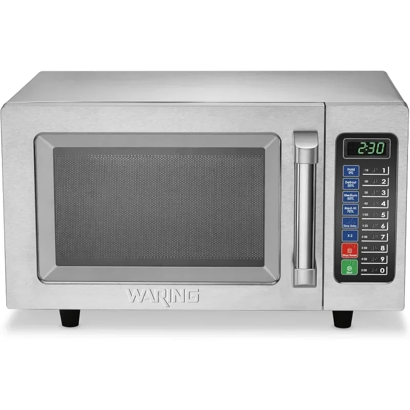 Waring Commercial WMO90 Medium Duty Microwave Oven, 0.9 Cubic Feet 5 Power Levels Stainless Steel Construction Kitchen Supplies