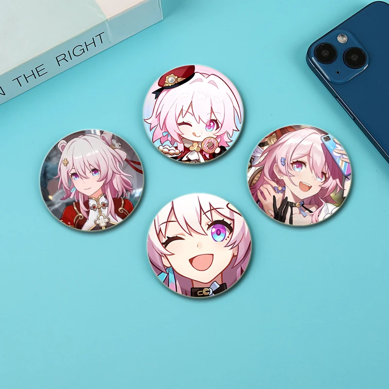 Honkai Star Rail Brooches March 7th Game Character Badge Cosplay Cartoon Cute Enamel Pins for Backpack Clothes Accessories Gifts