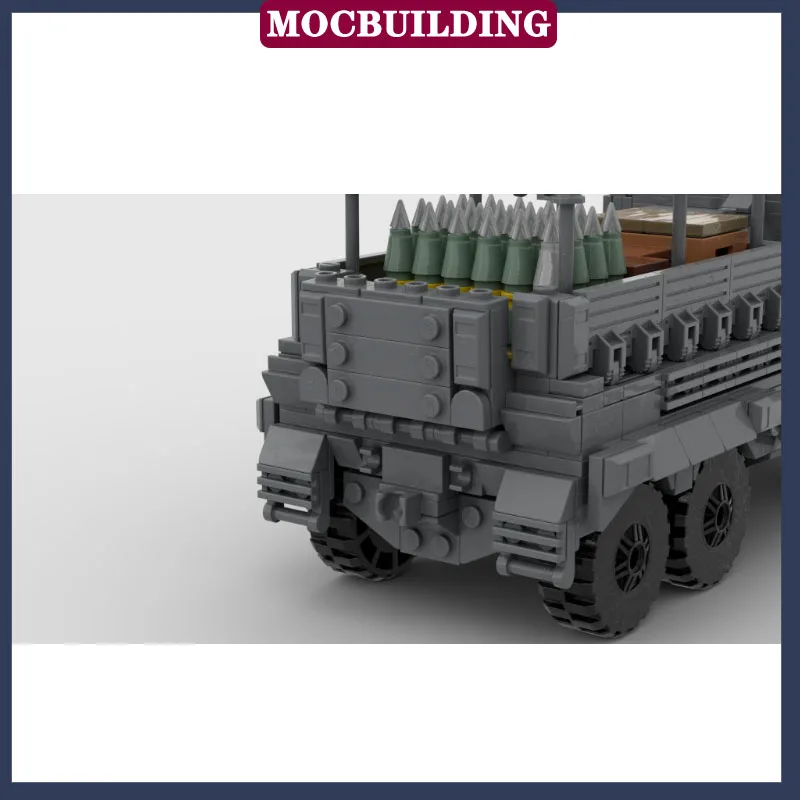 MOC Military Truck Transport Vehicle Model Building Block Assembly Cannon Boy Toy Birthday Gift