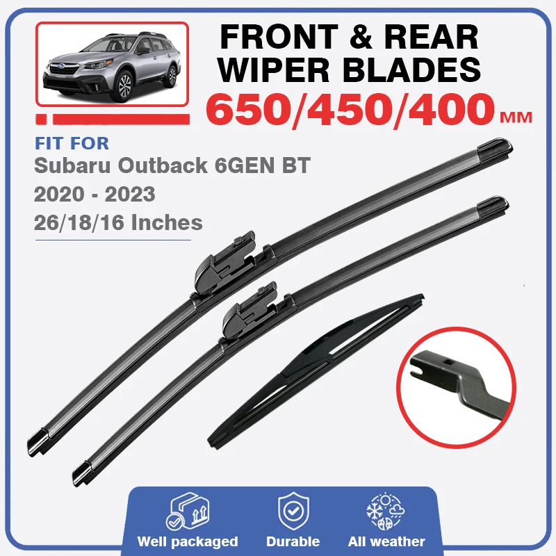 

Front Rear Windshield Wiper Blades For Subaru Outback 6GEN BT 2020 2021 2022 2023 Windscreen Window Brushes Refills Accessories