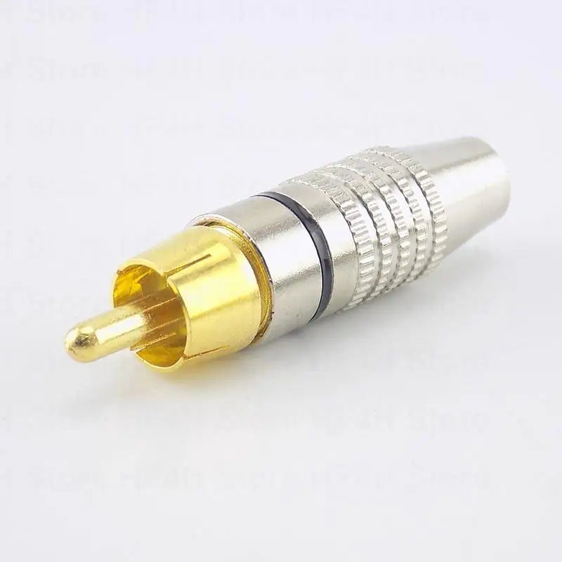 RCA Male Plug Connector Non Solder AV Audio Video Locking Cable Plug Adapter solderness Video CCTV Camera Security B4