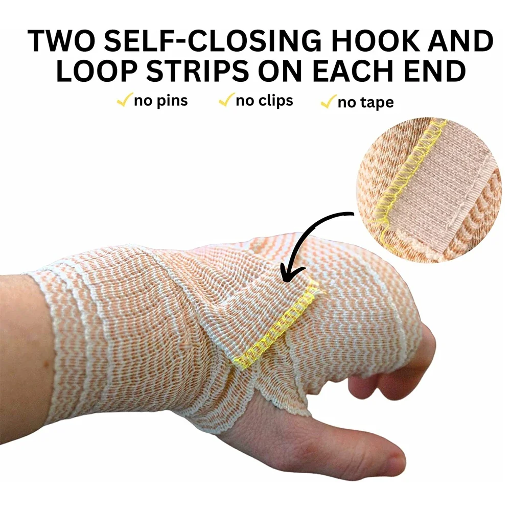 2 Pack Elastic Bandage Wrap, Compression Wrap Bandage for Legs, Ankle, Knee, Tummy, Body, Lymphedema Wraps for Legs, Latex-Free