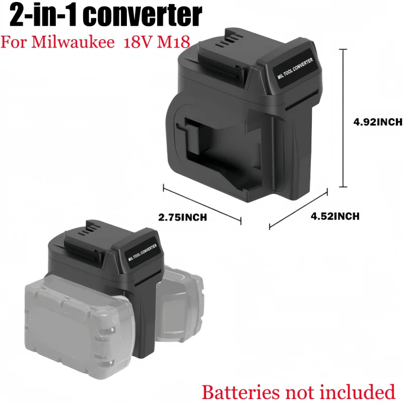 

Высокоэффективный аккумулятор 2-в-1 для литий-ионных аккумуляторных электроинструментов Milwaukee M18 18 В, продление рабочего времени