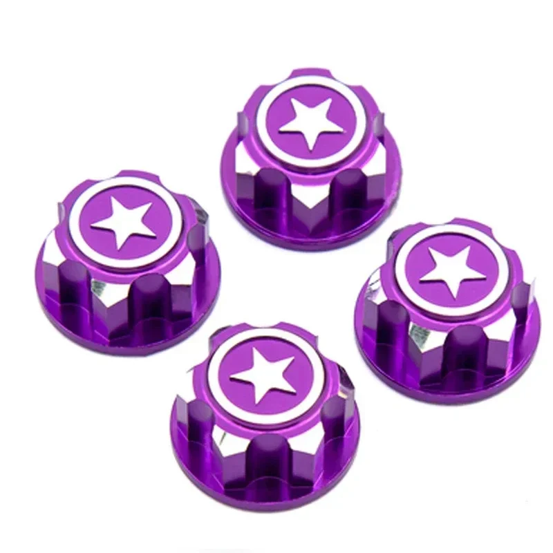 4PCS RC Car Aluminum 17mm Hex Wheel Nuts Dustproof Anti-Skid Non-slip for 1/8 TRAXXAS X-Maxx Summit E-Revo Buggy RC Truck Color:
