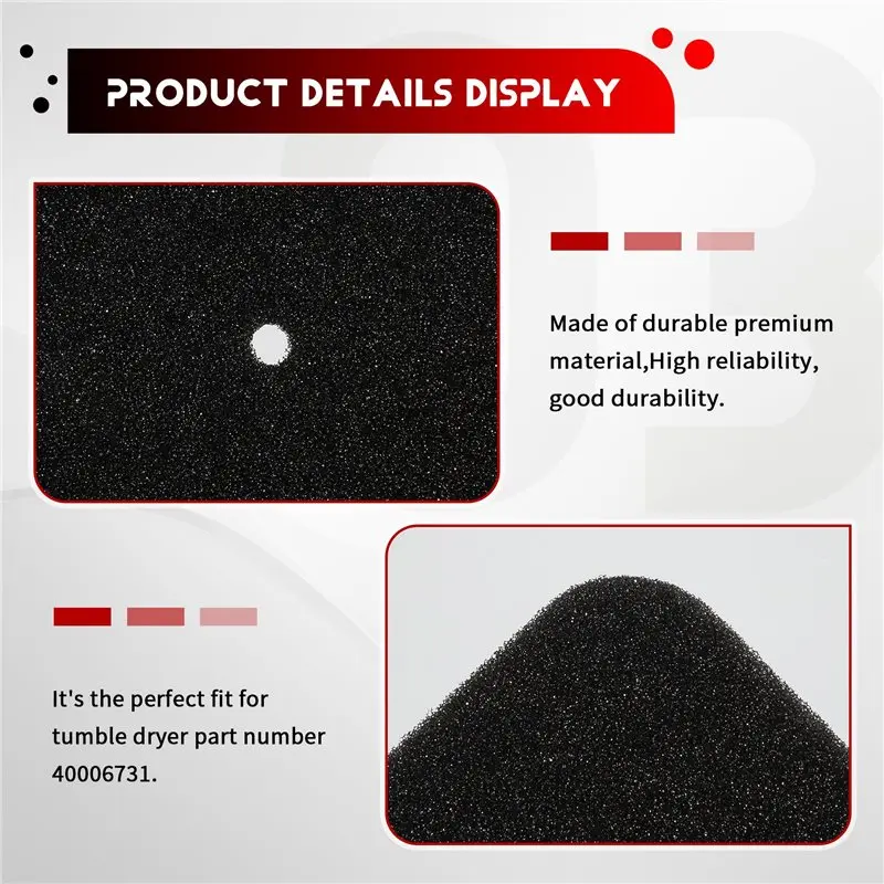 4PCS Dryer Filters Parts For Hoover/Candy Tumble Dryer Evaporator Foam Filter Sponge Part 40006731