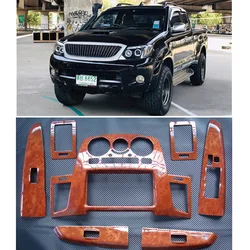 Fit For TOYOTA Hilux SR5 Wood Grain Wooded Dash Board Console Kit Cover Trim 4 Doors Vigo Mk6 05 -11