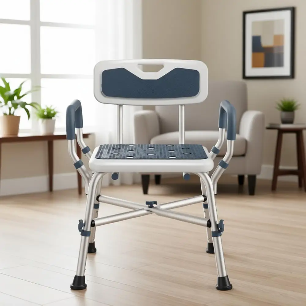 

Elderly & Disabled Support Shower Chair, Padded, Adjustable, Heavy Duty, Blue