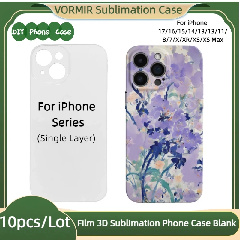 

VORMIR 10pcs Film 3D Sublimation Phone Case Blank Universal Shell Slim Fit Smartphone Cover For iPhone 17 16 15 14 13 12 Pro Max