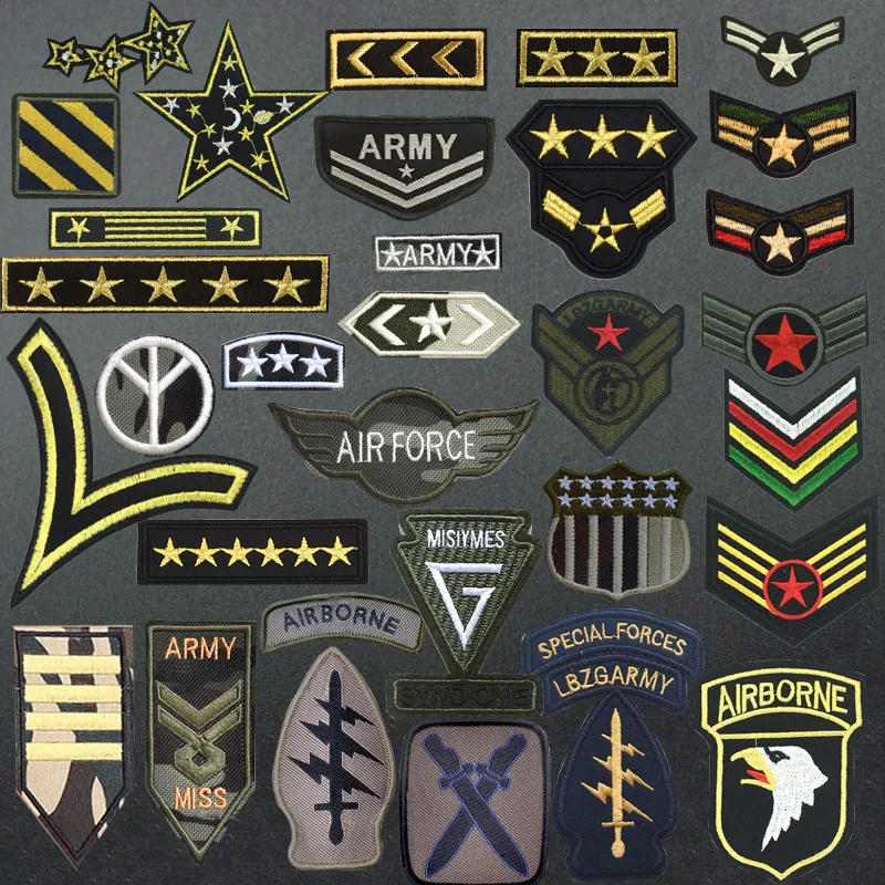 Toppe ricamate Patch militari per abbigliamento ferro sui vestiti U S esercito motivo grado Airborne Applique strisce Badge bracciali fai da te