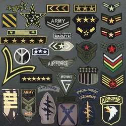 Military Patch Embroidered Patches for Clothing Iron on Clothes U S Army Motif Rank Airborne Applique Stripes Badge Armbands Diy