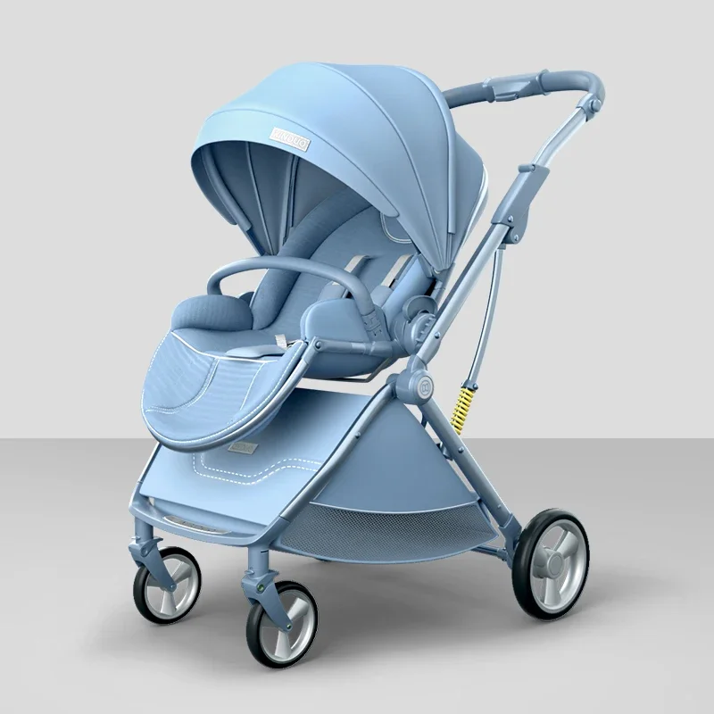 

Luxurious Light High Landscape Baby Stroller Egg-shaped Seat for Newborn One Hand Recline Pushchair Pram Compact Size