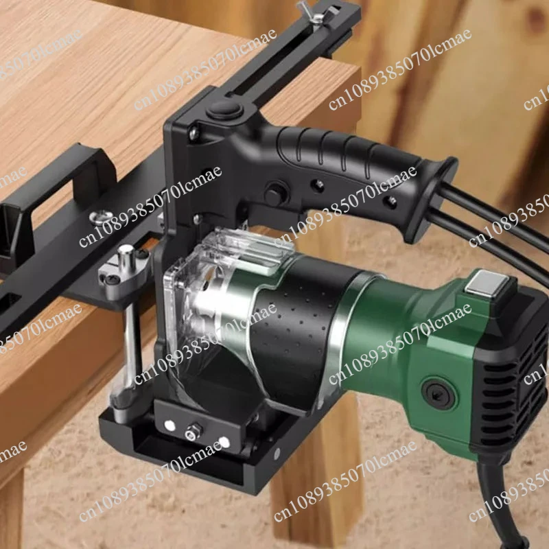 2 In 1 Electric Wood Slotting Trimming Machine Woodworking Connection Opening Fasteners Handheld Punching Locator Grooving Tool