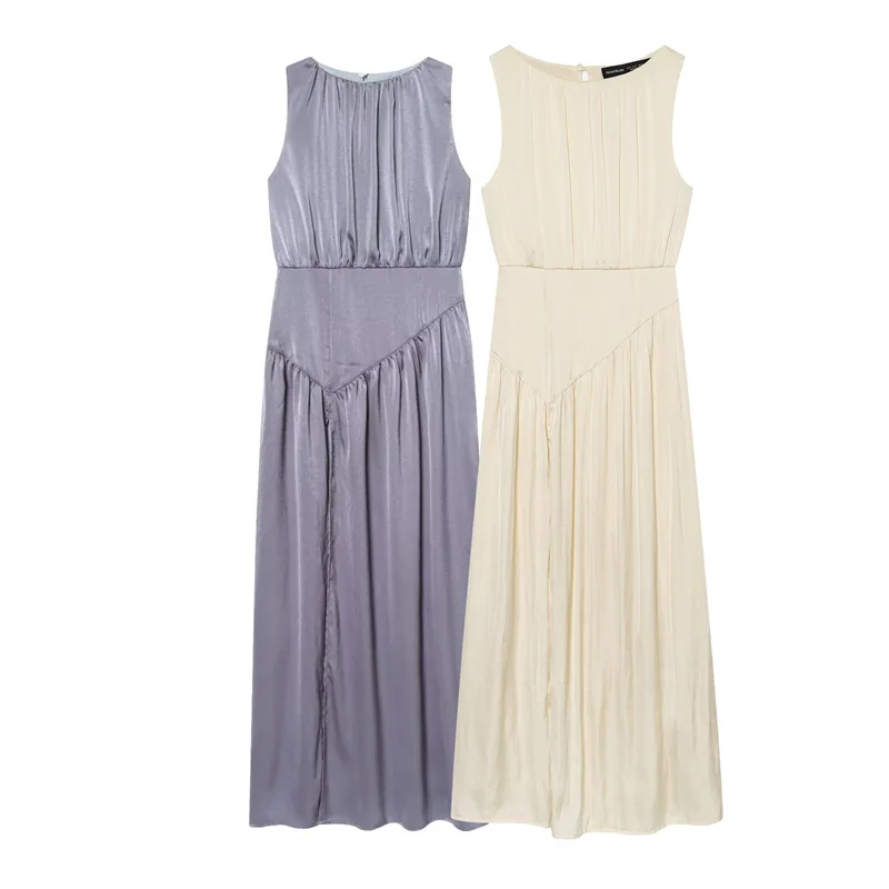

Withered European And American-style Ruffled Satin Off-shoulder Dress Woman Clothes Dress Elegant Party Dresses Vestidos Women's