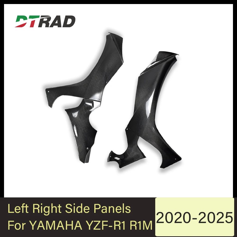 

Для YAMAHA YZF R1 R1M 2020-2025: Комплект левых и правых боковых панелей обтекателей из карбонового волокна, аксессуары