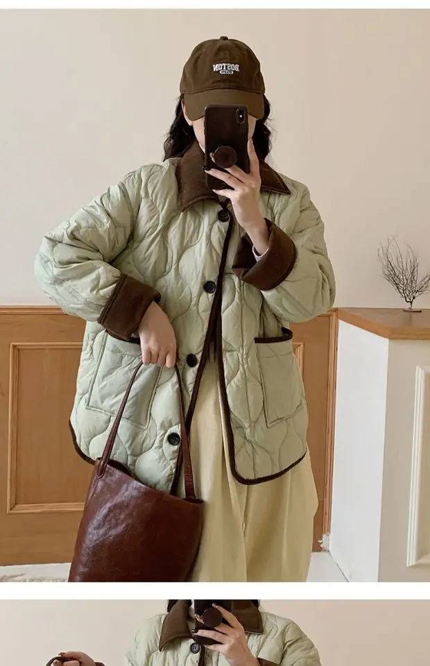 

Down jacket for women in winter 2025, fashionable design, diamond grid warm, small fragrant style, white duck down jacket