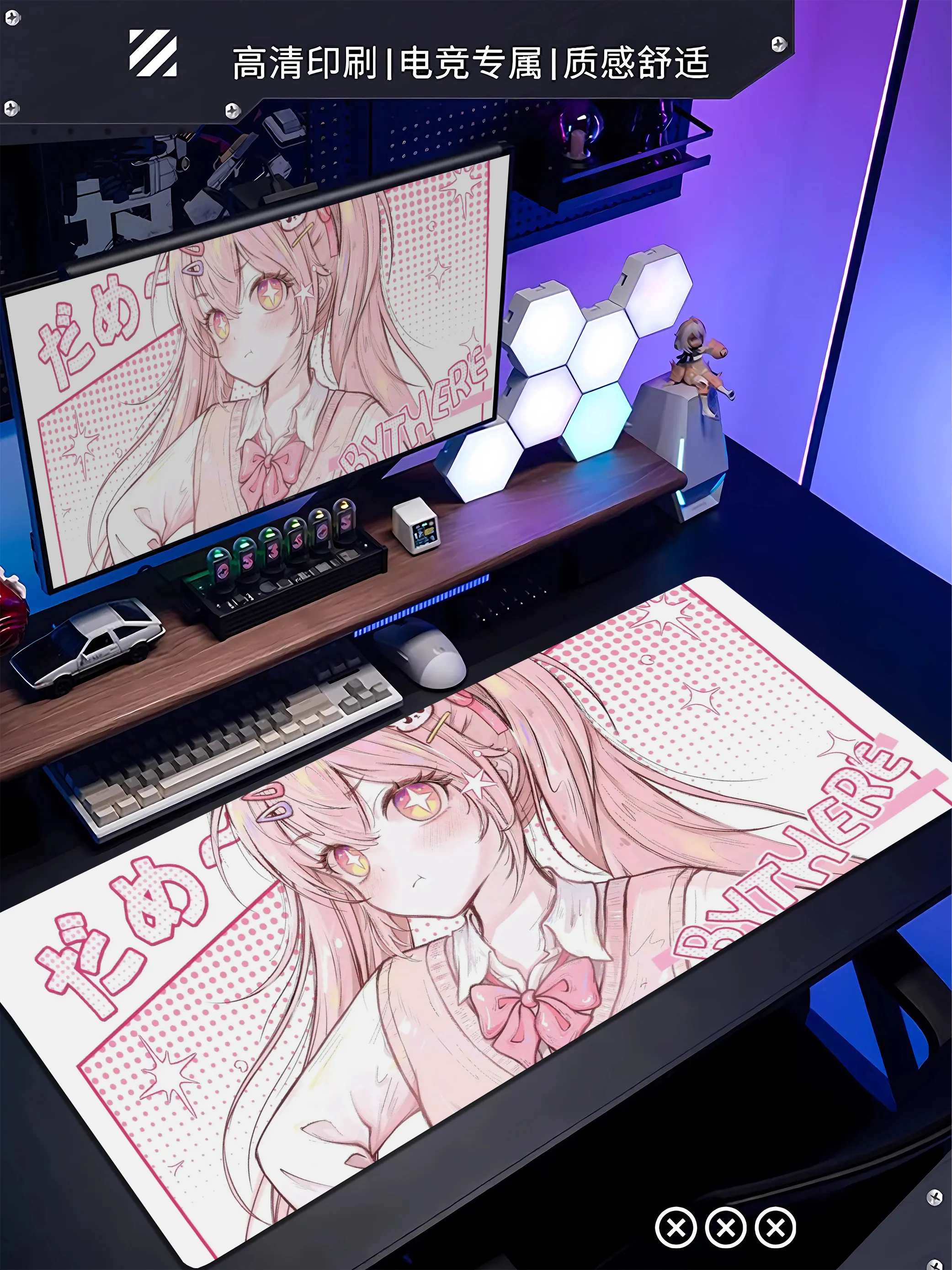 Popular Girl Anime Soft PU Leather Mouse Pad Waterproof Stain-resistant NonSlip Desk Mat Smooth Computer Mat Laptop Deskmat HD