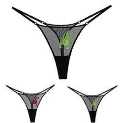 Bikini Set Sexy Women Thong Ultra-thin Mesh Transparent Panties Low Waist T-back Thongs Hight Cut G-String Breath Erotic Underw