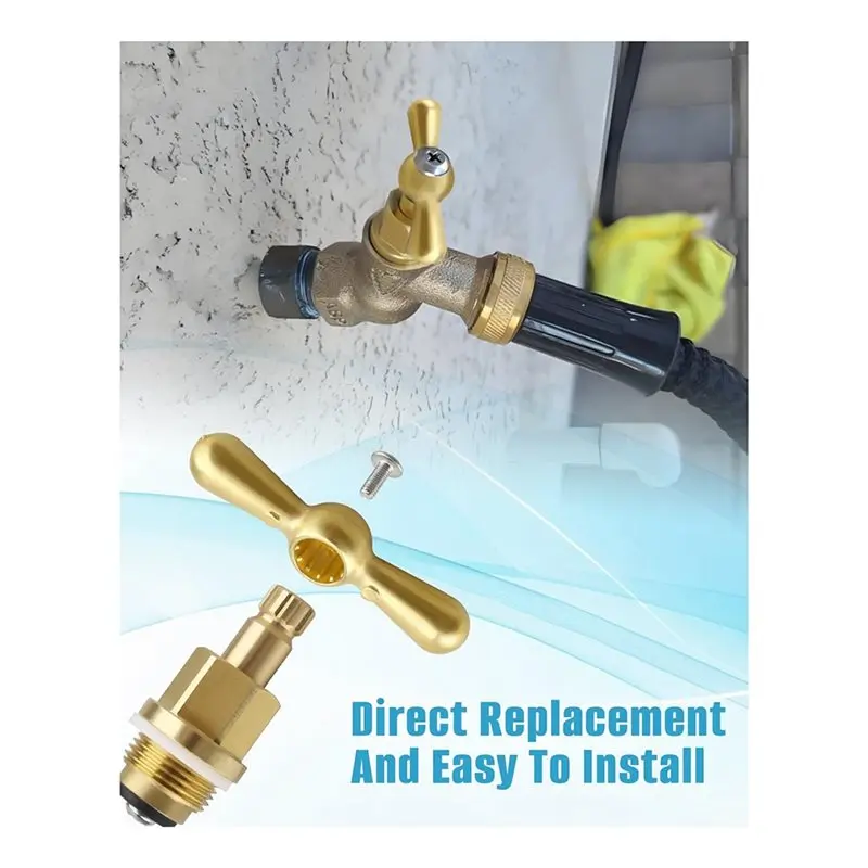 ABRU-PK1100 Yellow Handle Globe Valve Stem And Bonnet Replacement Kit Fits For Arrowhead Hose Bibs, Boiler Drains, Sill Faucets