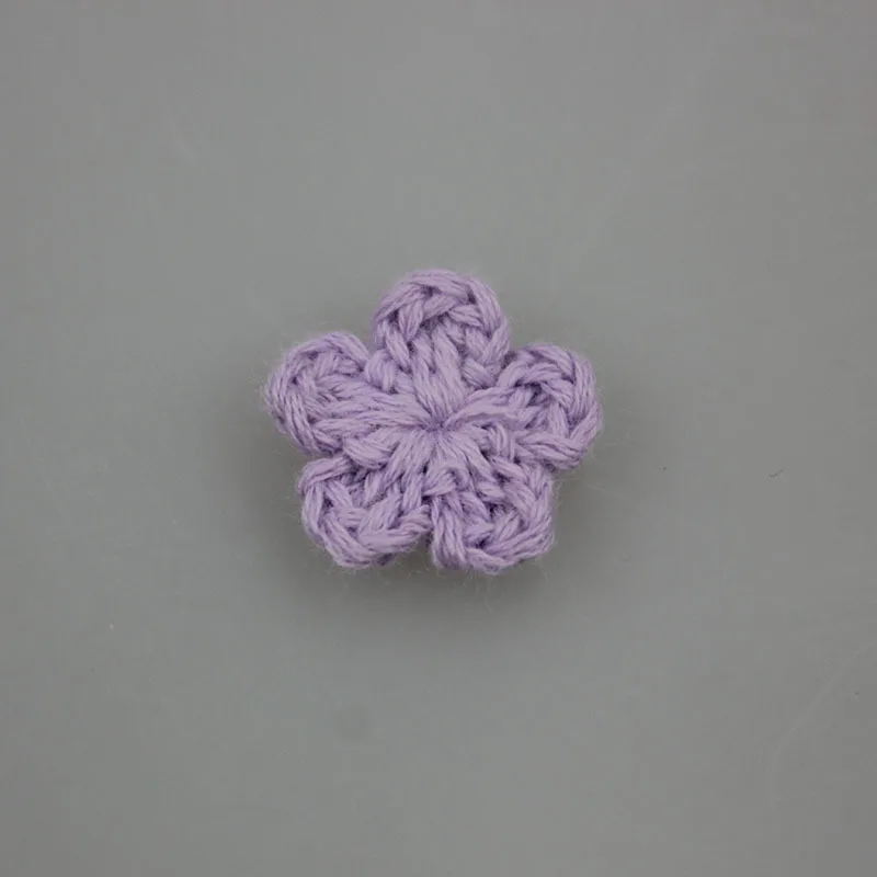 50Pcs Colorfull Small Flower 19 Color 1cm Hand Hook Wool Flower Handmade DIY Accessories Clothing Fine Handmade Decoration