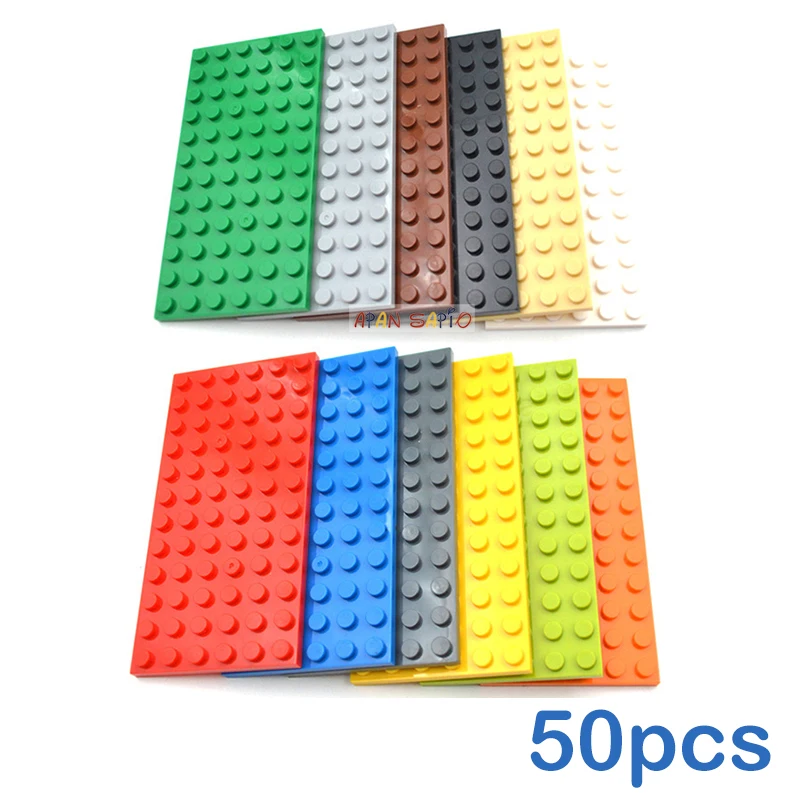 50pcs DIY Building Blocks 6x12 Dots Thin Figures Bricks Educational Creative Size Compatible With 3028 Toys for Children