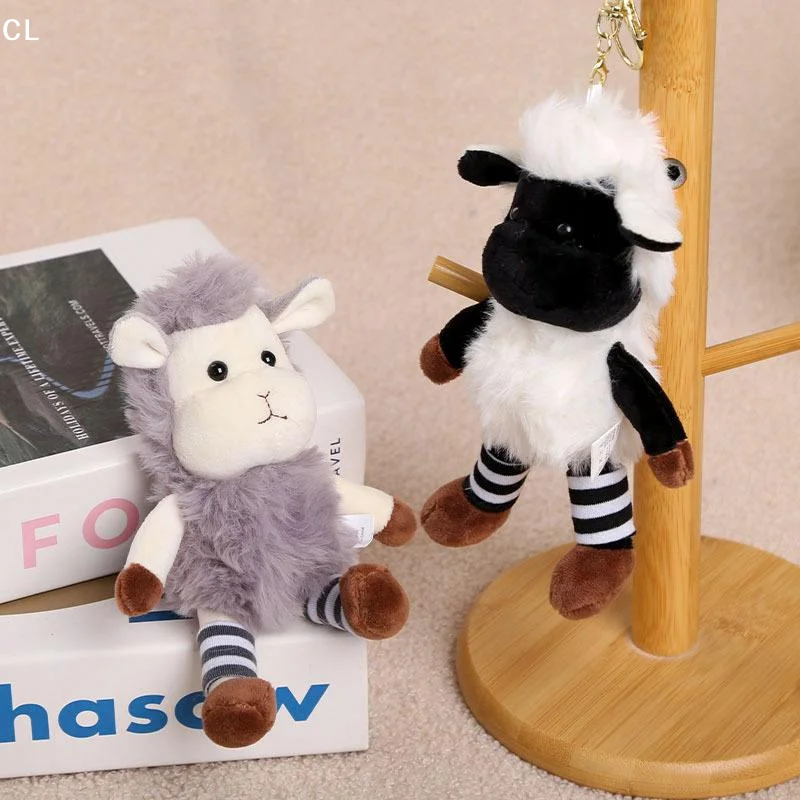 Cute Plush Sheep Keychain With Soft Fluffy Fabric Multiple Color Choices Perfect For Backpack Pendant Gifts For Kids Friends