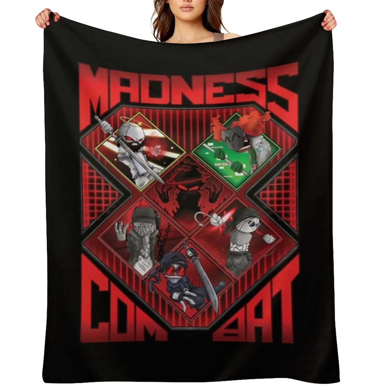 

Madness combat ALL 6 MAIN CHARACTERS ART Throw Blanket Moving bed plaid Large Luxury Brand Blankets