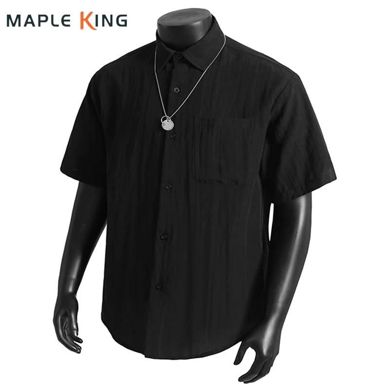 Yamamoto Style Japanese Mens Linen Shirt 2026 Summer Pocket Designer Solid Color Youth Western Shirts Man Vintage Streetwear