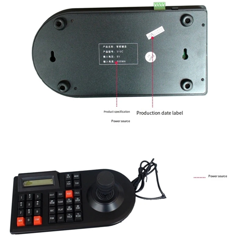 Imagem -03 - Teclado Ptz Joystick Ptz Controlador de Zoom Pan Tilt para Cctv Analógico Câmeras Ptz Dome Teclado de Controle Rs485 Plug ue Fácil Instalação