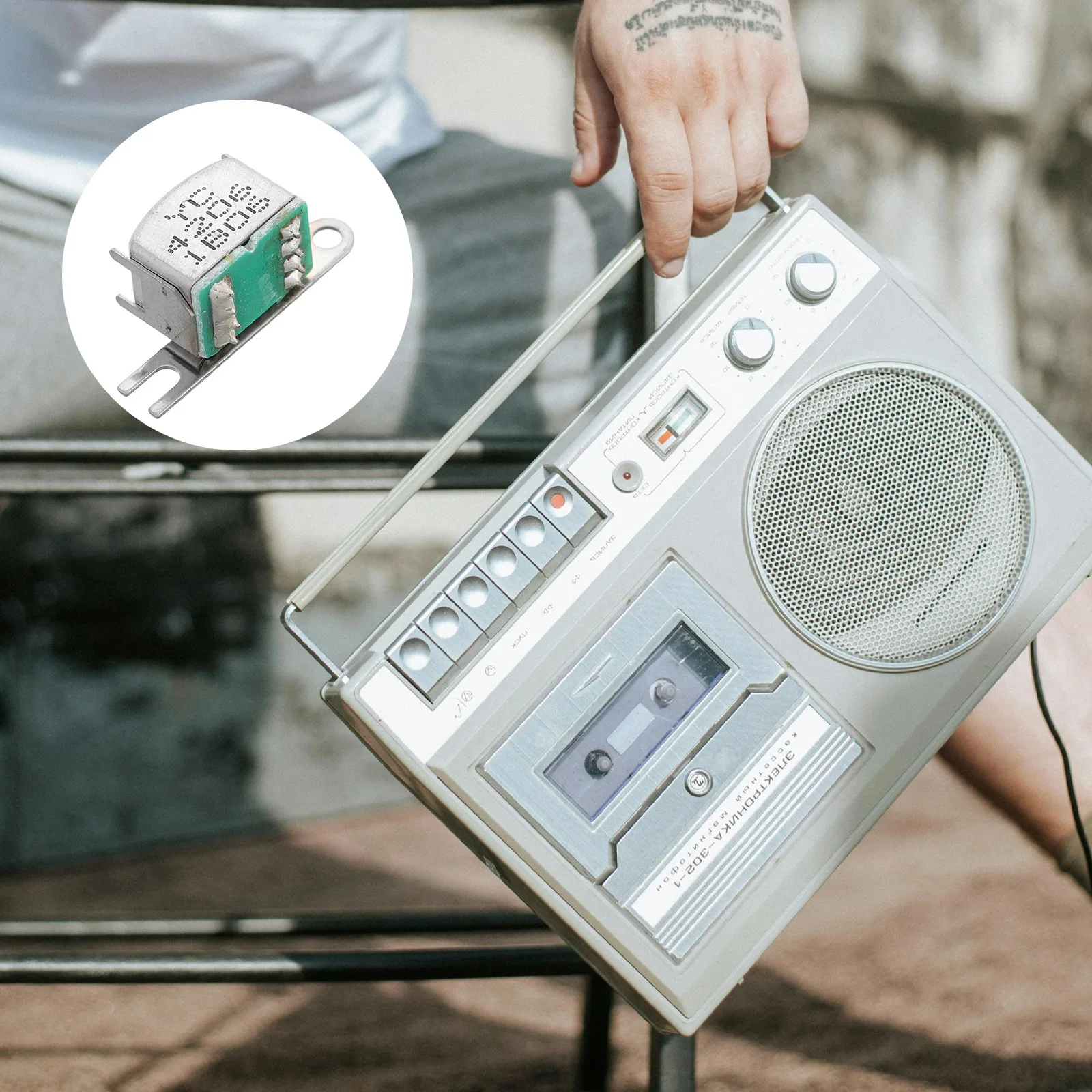 

Metal Audio Recorder Four-Channel Cassette Tape Recorder Component Large Bracket Stereo Magnetic Head Replacement Accessory