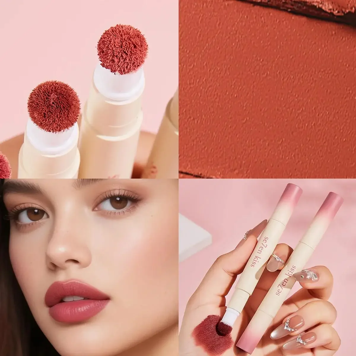 Velvet Matte Lipstick Air Cushion Lip Cream Long Lasting Hydrating Waterproof Non Transfer Liquid Lip Powder Smooth Cosmetics