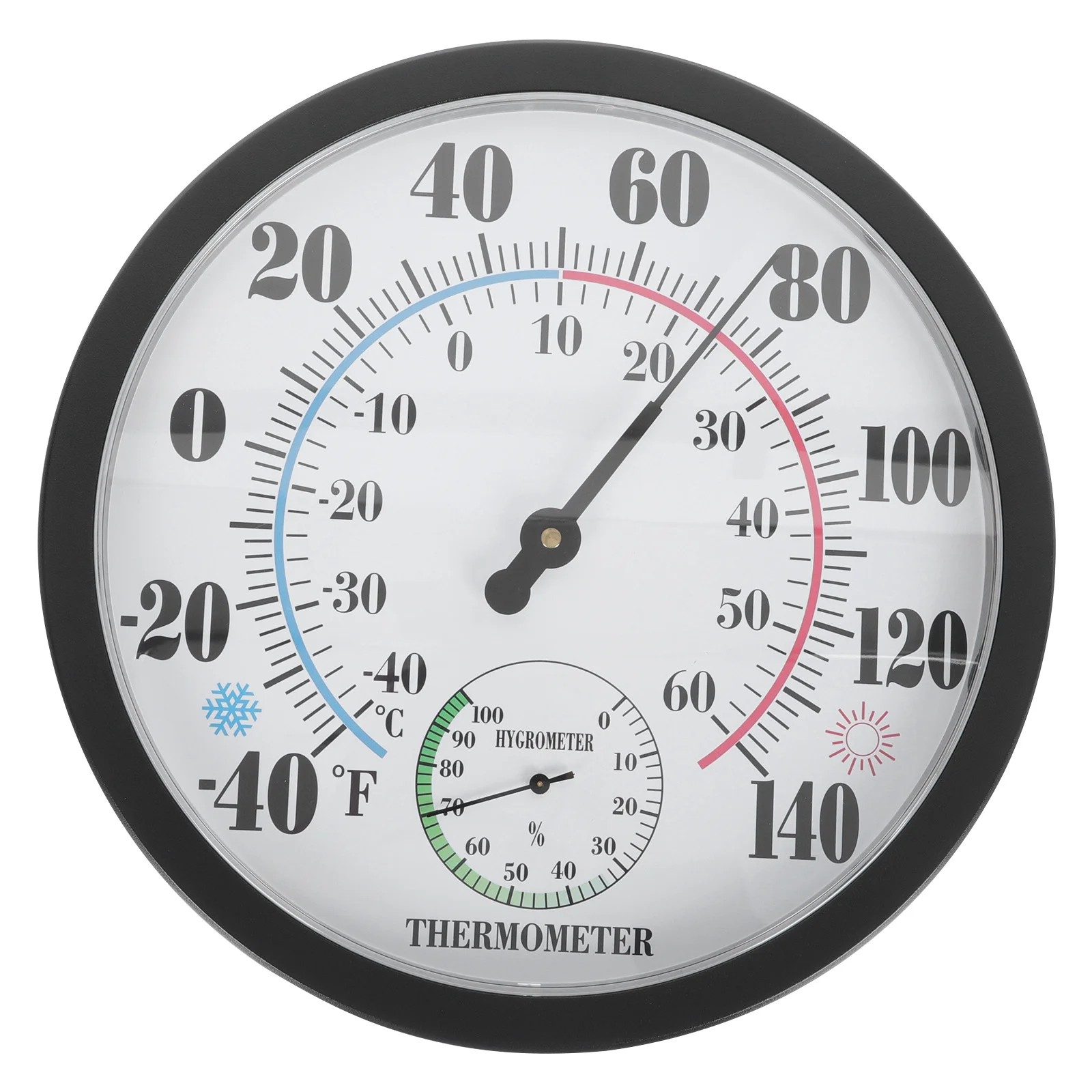 

1pc Wall-Mounted Temperature Room Thermometer Round 2-In-1 Thermometer Hygrometer Waterproof For Indoor Outdoor Garden Use