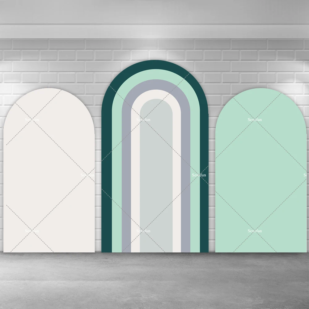 

Mint Green Tone Chiara Arch Backdrop For Baby Shower Kids 1st Birthday Party Arched Wall Photography Background Doubleside